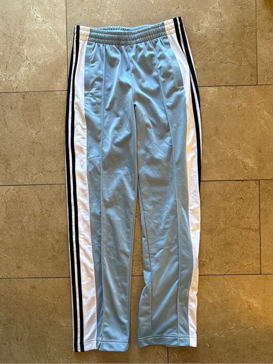 adidas Pants - adidas Light Blue Track Pants with White Side Panels and Black Stripes